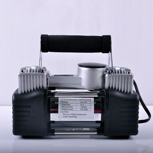汽车双缸充气泵带点烟头+电瓶夹车用充气泵打气泵102-7信息