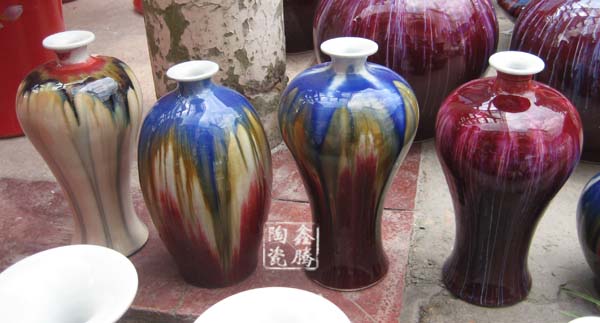 景德镇色釉窑变花瓶，手工陶瓷花瓶，精品粉彩花瓶信息