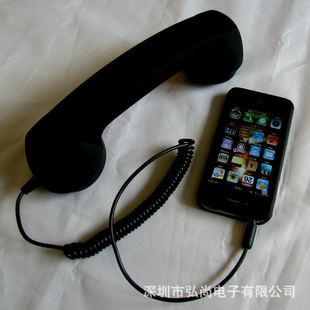 苹果iphone44S复古防辐射手机电话式听筒磨砂话筒带音量调节信息
