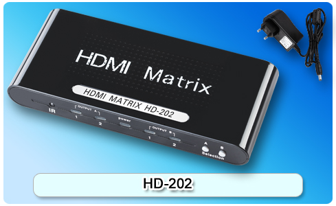 HDMI 二进二出矩阵开关HD-202信息