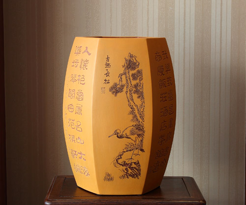 六方收口画缸(紫砂盆）信息