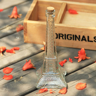 热销！透明玻璃埃菲尔铁塔摆件zakka创意漂流瓶厂家批发BB306信息
