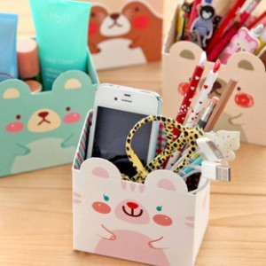 日韩国文具mini可爱动物桌面收纳盒笔筒储物盒信息