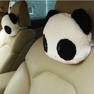 汽车熊猫头枕卡通护颈枕可爱车用头枕头靠枕汽车用品批发信息