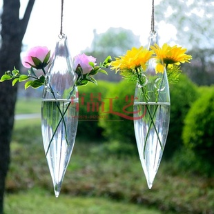 欧式悬挂式玻璃花瓶纺锤形纯手工大号花瓶创意家居水培装饰信息