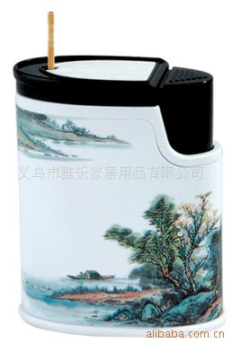 牙签筒、家居用品、山水画牙签座1716信息