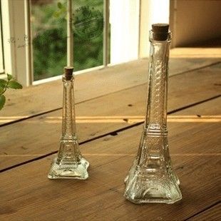 zakka杂货批发淘宝热卖巴黎埃菲尔铁塔玻璃瓶漂流瓶小号处理信息