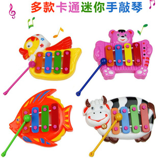 W361批发婴幼儿四音琴玩具一卡9个装卡通动物迷你手敲琴玩具信息