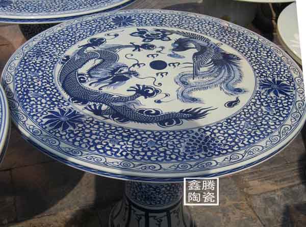 景德镇陶瓷瓷桌，手绘青花瓷桌，园林陶瓷瓷桌信息