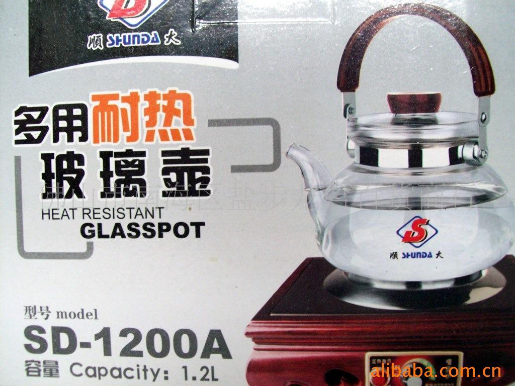 高档无磁不锈钢底玻璃泡茶壶/水壶1.2L(图)信息