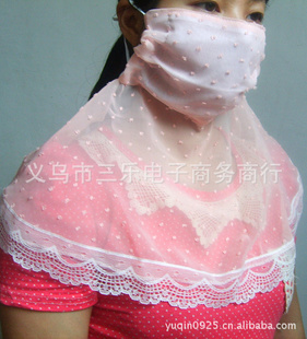 批发新款夏季雪纺防紫外线遮阳口罩加大防晒护颈女口罩18g信息
