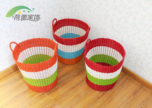 圆形双耳编织脏衣篮藤编收纳筐大号洗衣篮储物篮购物篮信息