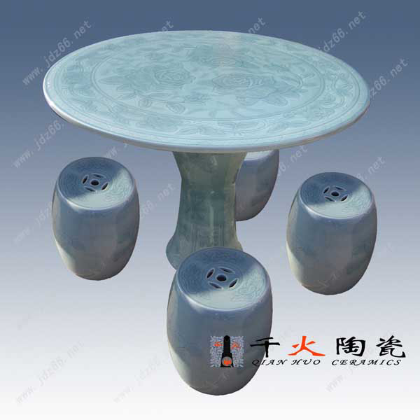 青花陶瓷桌凳 高档手绘摆放家里桌凳信息