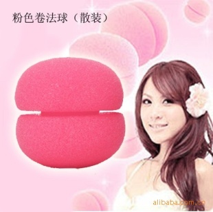 时尚粉色可爱神奇蛋糕型海绵发卷卷发球睡觉卷发球散装信息