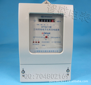 DTS211三相四线有功电能表，厂用电子表电度表，不透明30(100)A信息