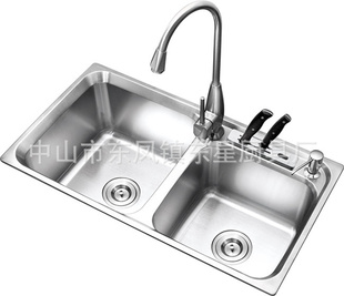 ［厂家直供］201不锈钢水槽B8043斜边不锈钢双槽拉伸盆洗菜盆信息