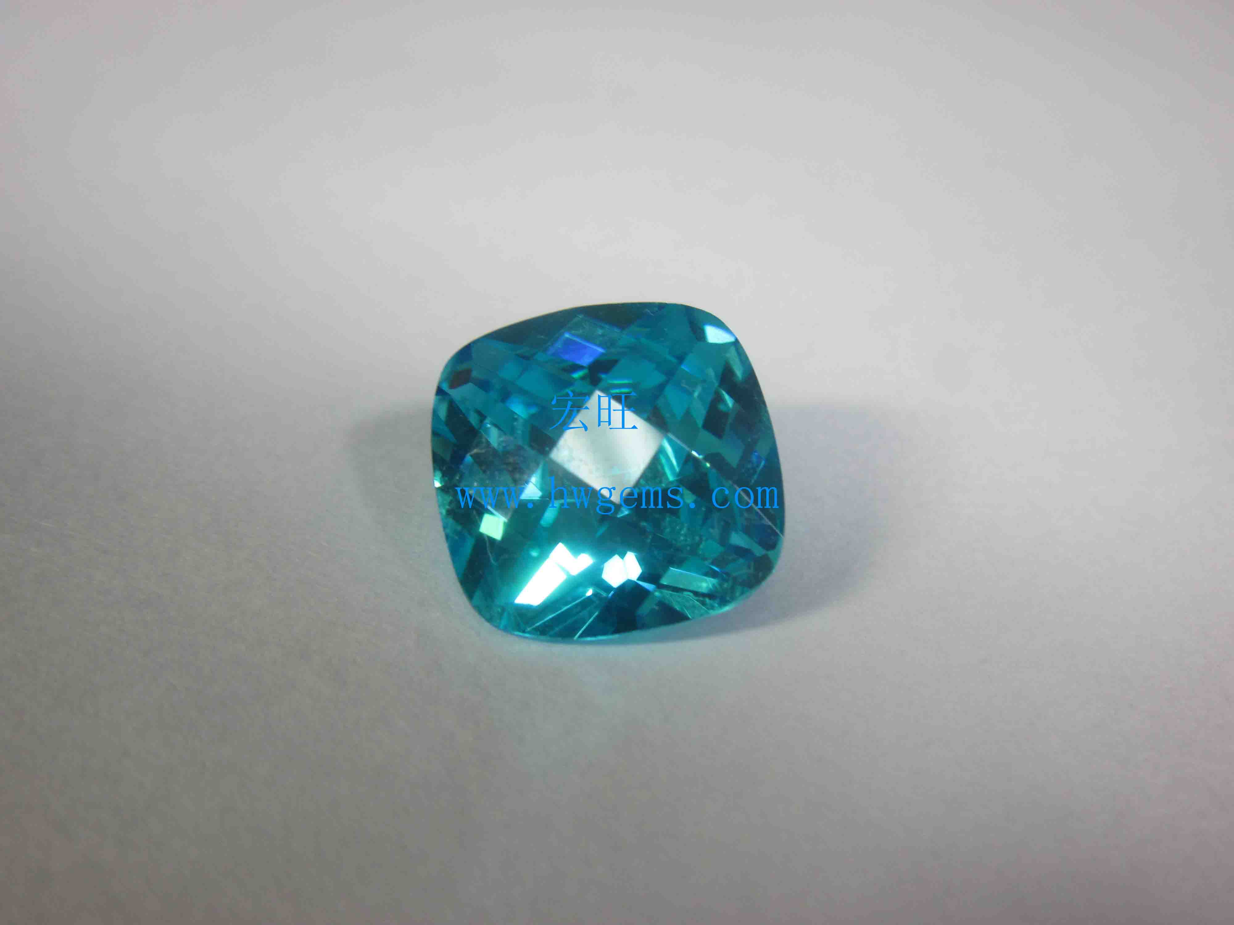 进口海蓝锆石   正方形宝石信息