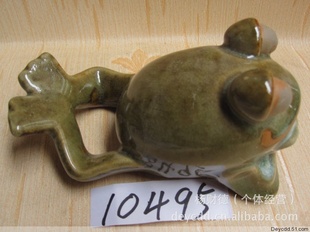 批发yh10495园艺用具花园系列产品花盆装饰陶瓷青蛙摆件信息