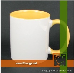 热转印内彩彩把—黄色 个性杯 陶瓷杯 热转印马克杯 创意杯信息