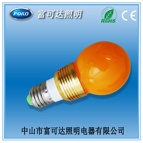 LED E27 3W球泡灯，大功率灯珠圆泡信息