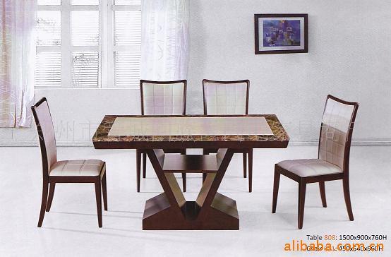 【广东家具群】大理石贴纸、版木结合餐桌椅808#信息