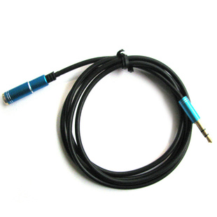 耳机延长线金属头做工好加粗1米黑线蓝头3.5MM信息