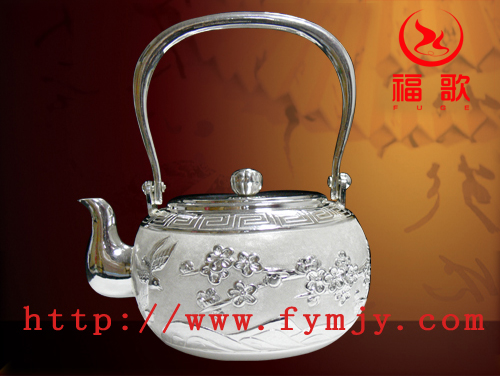 中式银壶，福歌银壶 TL006喜上眉梢纯银烧水壶信息