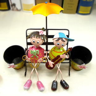 铁皮娃娃乐器娃娃做长凳子带花器娃娃婚房摆设家居摆设信息
