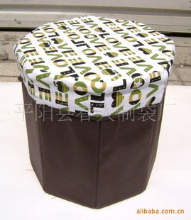 【自产】优质多功能涤棉八角印花折叠收纳凳储物凳可定制信息
