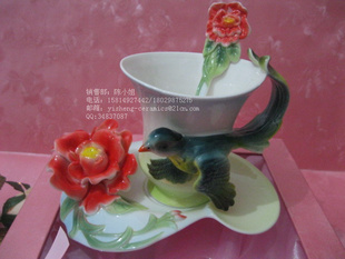 【厂家直销】陶瓷咖啡杯碟骨瓷批发日用陶瓷植物卡通陶瓷餐具信息