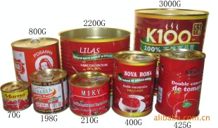 【厂家直销】番茄酱罐头70G-3KGS出口信息