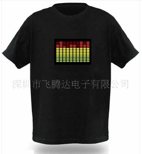 EL闪光衣服闪光休闲衣服发光T恤声控T恤T-shirt信息