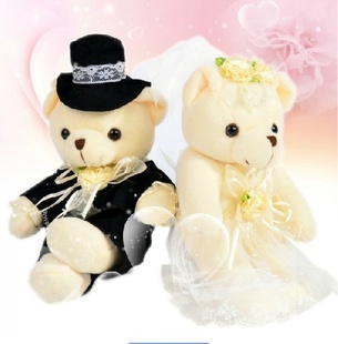 高档婚车装饰婚纱熊情侣泰迪对熊毛绒公仔压床娃娃礼物2个信息