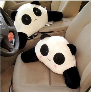 车用熊猫腰靠汽车腰垫抱枕卡通可爱熊猫毛绒靠垫单个装信息