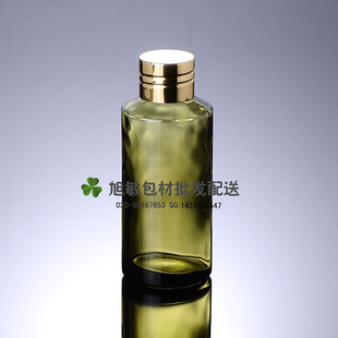 旭敏包材XJH05100ML咸菜绿斜肩玻璃瓶亮金螺纹电化铝盖现货信息