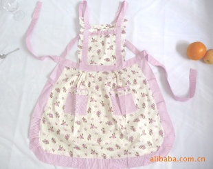 家居布艺田园风紫红色碎花围裙（双层加厚）批发代理信息