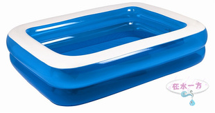 特价吉龙透明蓝白二环长方形大水池充气水池家庭大游泳池浴池信息