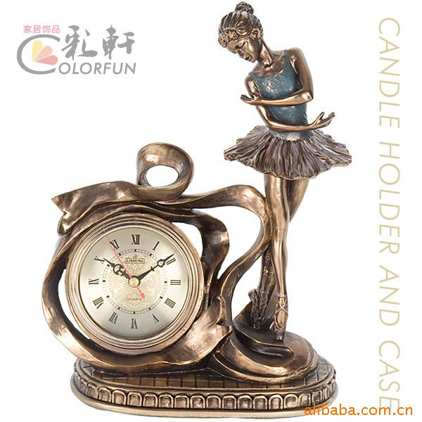 翩翩起舞树脂古铜座钟中式座钟台钟创意钟信息