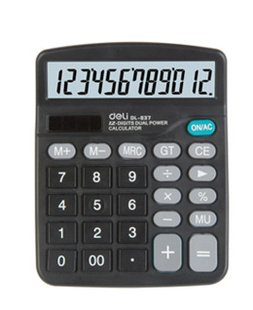 计算器837得力牌桌面型Deli办公学习算账用品12位数双电源信息