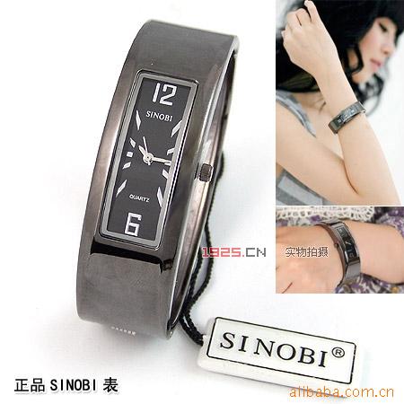 正品SINOBI时诺比正品手表韩网疯卖黑色电镀优信息