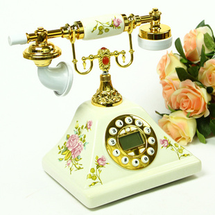 品牌直营zakka欧式陶瓷电话机芙蓉仙子仿古电话机居家日用信息