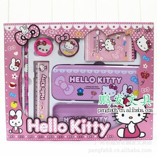 HelloKitty7件装高档卡通礼品文具套装、多款卡通精品文具套装信息