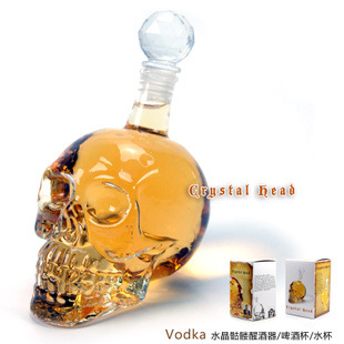 水晶骷髅头骨酒瓶/骷髅醒酒器骷髅杯系列伏特加酒瓶厂家直销信息