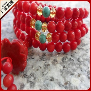 【厂家直销】天然珊瑚手链珊瑚5mm*108手链天然珊瑚厂家信息