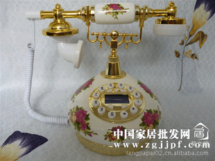 【厂家直销】陶瓷工艺品创意礼品百草园仿古电话机T-05D百草园信息
