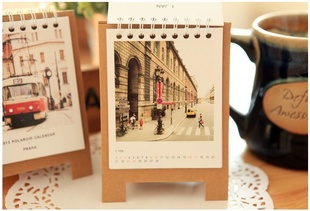 厂家生产批发风景小台历（4款）韩国文具礼品批发可定制信息