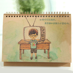 韩国阿呆插画系列复古桌面台历2013年挂历环保牛皮纸13053260信息