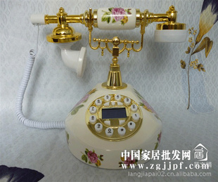 【厂家直销】陶瓷工艺品创意礼品白领丽人仿古电话机T-16H信息