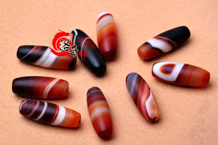 洛奇*DIY饰品配件天然红条纹玛瑙磨砂红缠丝玛瑙长米桶珠勒子信息