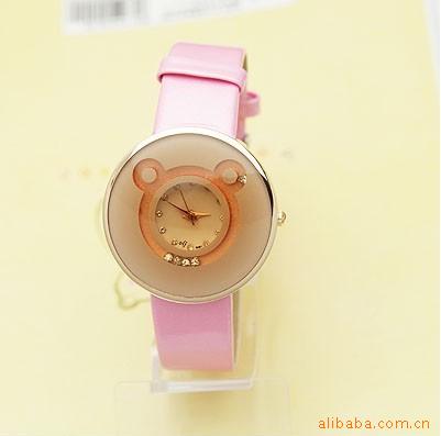 批发时尚手表粉色精美可爱熊手表信息